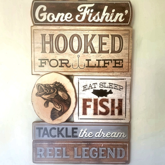 Open Road Brands Other - Gone Fishing Plaque Sign